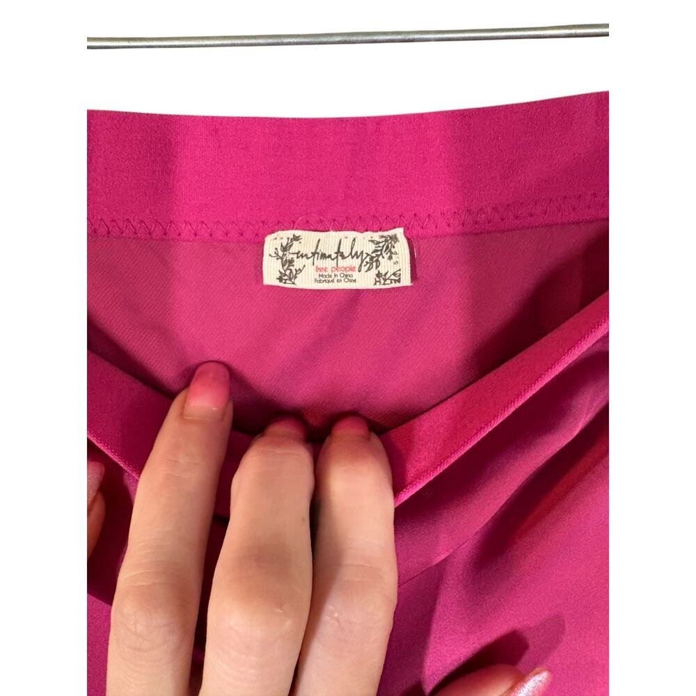 Free People Satin Midi Skirt in Magenta - Picture 7 of 10